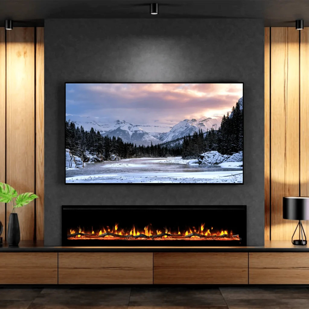 Cinewall met sfeerhaard